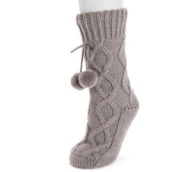 MUK LUKS Women's Pom Cabin Knit Socks - Picture 10 of 13